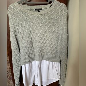 Women's Gray Cable Knit Sweater